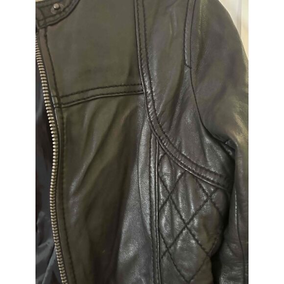 MICHAEL Michael Kors Womens Motorcycle Jacket Size Petite Small Brown Leather - Picture 5 of 9